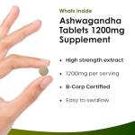 Ashwagandha KSM 66-365 (6 Months Supply) 1200mg Vegan Tablets Pure High Strength Root Extract - Ashwagandha KSM Tablets Supplement (not Capsules or Gummies) Non-GMO & UK Made (6 Months Supply)
