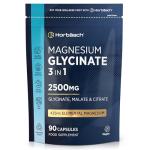 Magnesium Glycinate 3-in-1 Complex - 2500mg Supplements as Bisglycinate, Citrate & Malate | 90 Vegan Capsules, Triple High Absorption 425mg Elemental | by Horbaach