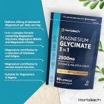 Magnesium Glycinate 3-in-1 Complex - 2500mg Supplements as Bisglycinate, Citrate & Malate | 90 Vegan Capsules, Triple High Absorption 425mg Elemental | by Horbaach