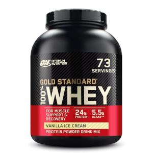 Optimum Nutrition Gold Standard Whey Muscle Building and Recovery Protein Powder With Naturally Occurring Glutamine and Amino Acids, Vanilla Ice Cream, 76 Servings, 2.28kg, Packaging May Vary