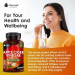Apple Cider Vinegar Capsules 100% Pure ACV 2000mg - Added Acidophilus with Green Tea,Turmeric & Black Pepper - 2 Months Supply - Tasteless & Vegan - Not ACV Gummies or Tablets - UK Made