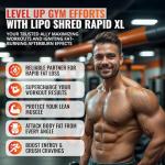 Lipro Shred Rapid XL Fast-Acting Weight Loss Fat Burner & Appetite Suppressant – Triple Action with Apple Cider Vinegar, Garcinia Cambogia, Green Tea – Boosts Energy, Burns Fat, Increases Metabolism