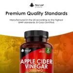 Apple Cider Vinegar Capsules 100% Pure ACV 2000mg - Added Acidophilus with Green Tea,Turmeric & Black Pepper - 2 Months Supply - Tasteless & Vegan - Not ACV Gummies or Tablets - UK Made