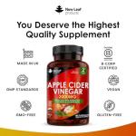 Apple Cider Vinegar Capsules 100% Pure ACV 2000mg - Added Acidophilus with Green Tea,Turmeric & Black Pepper - 2 Months Supply - Tasteless & Vegan - Not ACV Gummies or Tablets - UK Made