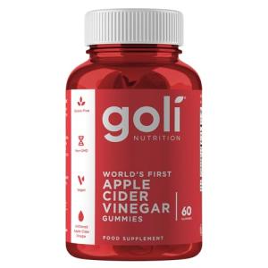 Goli Apple Cider Vinegar Gummies | Digestion, Gut Health & Appetite | Vitamin B12, Gelatin-Free, Gluten-Free, Vegan & Non-GMO | Taste The Apple, Not The Vinegar | 60 Gummies