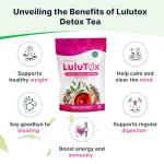 LULUTOX Original Detox Tea - Herbal Blend with Dandelion, Ginseng, and Ginger - Supports A Healthy Weight, Digestive Health - Vegan, All Natural, Laxative-Free - Peach Flavor (28 Servings)