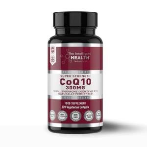 The Intelligent Health CoQ10 Supplement, Fermented Coenzyme Q10 Ubiquinone for Women & Men, Easy to Swallow 300mg 120 Vegetarian Softgels