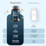 Omega 3 Fish Oil | 400 Softgels (1+ Year Supply) | 1 Softgel a Day | EPA & DHA | Alternative to Cod Liver Oil Capsules | 1000mg Omega 3 Fatty Acids Supplement