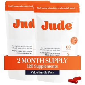 Jude Bladder Health Supplement for Women | Pumpkin Seed Extract & Soy Germ | Science-Backed Urinary Wellness | As Seen on Dragons’ Den | Vegan & Gluten Free | 120 Capsule