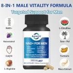 NAD+ Supplements for Men – Nitric Oxide Prostate Health Supplements for Men with Resveratrol, CoQ10, L Citrulline and Lycopene for Anti-Aging, Stamina & Cellular Energy Support 60 Capsules