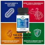 NAD+ Supplements for Men – Nitric Oxide Prostate Health Supplements for Men with Resveratrol, CoQ10, L Citrulline and Lycopene for Anti-Aging, Stamina & Cellular Energy Support 60 Capsules