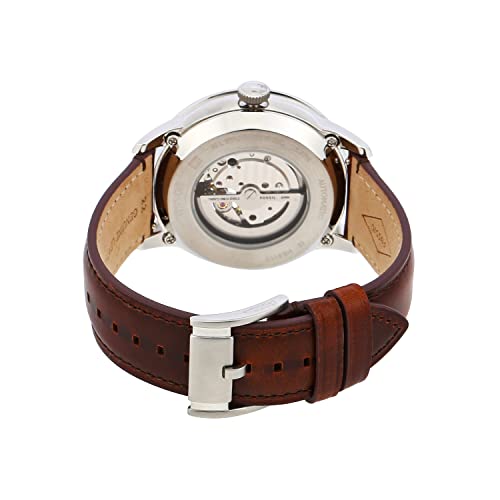 Fossil Two-Hand Skeleton Watch - Silver/Brown