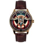 United States Air Force F-22 Raptor Fighter Jet Front View Aviation Art Solid Brass Collectible Watch. Metallic Colors.