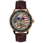 Federal Bureau of Investigation. Special FBI Agent Badge Art Solid Brass Collectible Law Enforcem;ent Art Men's Watch