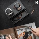 Holme & Hadfield Premium 2-Slot Wooden Watch Display Case with Lifetime Assurance – Handcrafted Men’s Watch Box with Accessory Drawer – Birthday Gift for Collectors – Luxury Built to Last