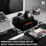 Holme & Hadfield Premium 2-Slot Wooden Watch Display Case with Lifetime Assurance – Handcrafted Men’s Watch Box with Accessory Drawer – Birthday Gift for Collectors – Luxury Built to Last