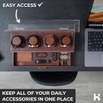 Holme & Hadfield Premium 4-Slot Wooden Watch Display Case – Handcrafted Men’s Watch Box with Accessory Drawer, Hinged Cover, Leather Lining – Birthday Gift for Collectors – Luxury Built to Last