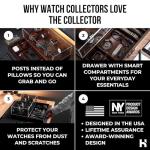 Holme & Hadfield Premium 7-Slot Wooden Watch Display Case with Lifetime Assurance – Large Handcrafted Men’s Watch Box with Accessory Drawer – Birthday Gift for Collectors – Luxury Built to Last