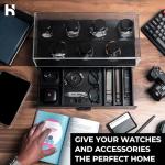 Holme & Hadfield Premium 7-Slot Wooden Watch Display Case with Lifetime Assurance – Large Handcrafted Men’s Watch Box with Accessory Drawer – Birthday Gift for Collectors – Luxury Built to Last