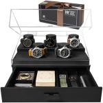 Holme & Hadfield Premium 5-Slot Wooden Watch Display Case – Handcrafted Men’s Watch Box with Accessory Drawer, Hinged Cover, Leather Lining – Birthday Gift for Collectors – Luxury Built to Last