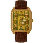 Jesus Christ & His Dearest Rare Christian Apostle Religious Art Rectangular Solid Brass Deco Wrist Watch – Vintage Style Collectible Faith Timepiece for Men or Women