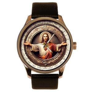 Jesus Christ, Our Lord & Saviour, Symbolic Renaissance Art Solid Brass Watch