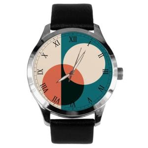 Design Classic Solid Brass Men's Watch, Vintage 1920s Bauhaus Modernist Art Dial