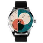 Design Classic Solid Brass Men's Watch, Vintage 1920s Bauhaus Modernist Art Dial
