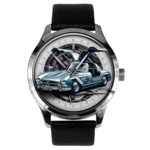 1950s SL Class Merc Gullwing Vintage Sports Car Metallic Art Solid Brass Collectible Men's Watch