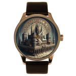 Copenhagen Denmark Original Fantasy Architecture Metallic Art Solid Brass Collectible Men's Watch