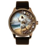 Jesus Christ Walking The Sands of Time, Deeply Symbolic Solid Brass Steampunk Watch