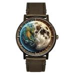 The Earth and The Moon, Deeply Symbolic Fusion Art Solid Brass Collectible Watch