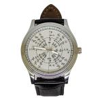 White Dial Mathematics Math Trigonometry Radian PI Circle Solid Silvered Brass Maths Nerd Wrist Watch