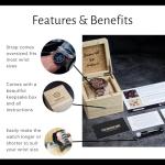 Boston Wooden Chronograph Watch for Men – Zebrawood & Black Dial Quartz Timepiece – Best Man Gift Idea, Birthday Present for Husband, Gift for Male Friend, Luxury Men’s Watch with Gift Box