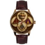 Masonic York Rite Art Freemasonry Brass Watch. Beautiful Vintage Metallic Finish