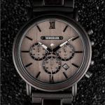 Austin Wooden Watch for Men – Ebony Wood & Gunmetal Chronograph Quartz Watch – Men’s 60th Birthday Gift, Watch Gift Set for Him, Present for Dad or Male Friend, Rustic Men’s Accessory