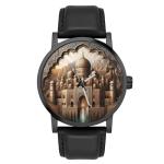 Magnificent Islamic Mosque Old Alhambra Design, Metallic Dial Solid Brass Watch