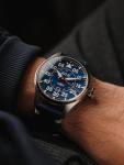 AVI-8 Mens 46mm Hawker Hurricane Clowes Automatic Acklington Pilot Watch with Genuine Leather Strap AV-4097-02
