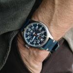AVI-8 Mens 46mm Hawker Hurricane Clowes Automatic Acklington Pilot Watch with Genuine Leather Strap AV-4097-02
