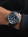 AVI-8 Mens 46mm Hawker Hurricane Clowes Automatic Acklington Pilot Watch with Genuine Leather Strap AV-4097-02