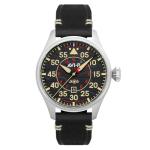 AVI-8 Mens 46mm Hawker Hurricane Clowes Automatic Kenley Pilot Watch with Genuine Leather Strap AV-4097-03