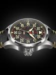 AVI-8 Mens 46mm Hawker Hurricane Clowes Automatic Kenley Pilot Watch with Genuine Leather Strap AV-4097-03