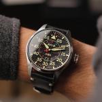 AVI-8 Mens 46mm Hawker Hurricane Clowes Automatic Kenley Pilot Watch with Genuine Leather Strap AV-4097-03