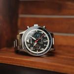 AVI-8 Mens 43.5mm Hawker Hurricane Carey Dual Time Rangoon Japanese Quartz Pilot Watch with Stainless Steel Bracelet AV-4088-11