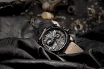 AVI-8 Mens 45mm Hawker Hunter Retrograde Chronograph Sea Gray Japanese Quartz Pilot Watch with Leather Strap AV-4052-03