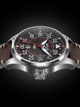 AVI-8 Mens 46mm Hawker Hurricane Clowes Automatic Wittering Pilot Watch with Genuine Leather Strap AV-4097-01