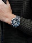 AVI-8 Mens 45mm Hawker Harrier Matador Chronograph Marine Grey Japanese Quartz Pilot Watch with Genuine Leather Strap AV-4065-04