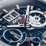 AVI-8 Mens 45mm Hawker Harrier Matador Chronograph Marine Grey Japanese Quartz Pilot Watch with Genuine Leather Strap AV-4065-04