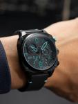 AVI-8 Mens 45mm Hawker Hunter Retrograde Chronograph Blue Diamond Japanese Quartz Pilot Watch with Leather Strap AV-4052-05