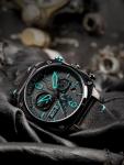 AVI-8 Mens 45mm Hawker Hunter Retrograde Chronograph Blue Diamond Japanese Quartz Pilot Watch with Leather Strap AV-4052-05